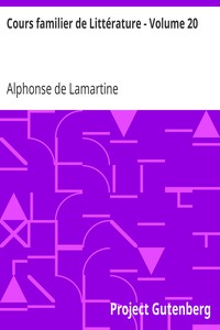 Book cover of "Cours familier de Littérature - Volume 20"