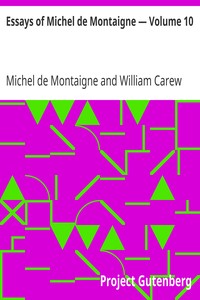 Book cover of "Essays of Michel de Montaigne — Volume 10"