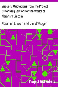 Book cover of "Widger's Quotations from the Project Gutenberg Editions of the Works of Abraham Lincoln"