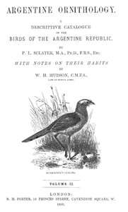 Book cover of "Argentine Ornithology, Volume 2 (of 2) - A descriptive catalogue of the birds of the Argentine Republic."
