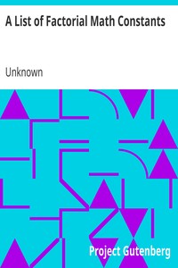 Book cover of "A List of Factorial Math Constants"