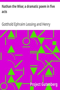 Book cover of "Nathan the Wise; a dramatic poem in five acts"