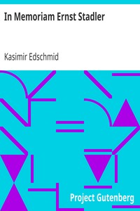 Book cover of "In Memoriam Ernst Stadler"