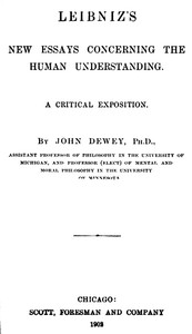 Book cover of "Leibniz's New Essays Concerning the Human Understanding: A Critical Exposition"