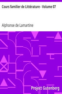 Book cover of "Cours familier de Littérature - Volume 07"