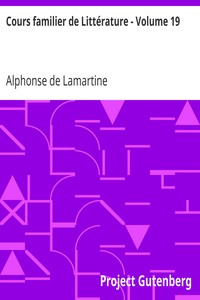 Book cover of "Cours familier de Littérature - Volume 19"