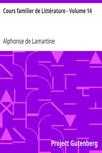 Book cover of "Cours familier de Littérature - Volume 14"
