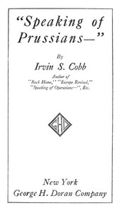 Book cover of ""Speaking of Prussians--""