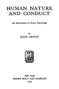 Book cover of "Human Nature and Conduct: An introduction to social psychology"