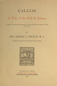 Book cover of "Callias: A Tale of the Fall of Athens"