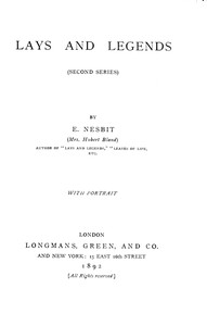 Book cover of "Lays and Legends (Second Series)"