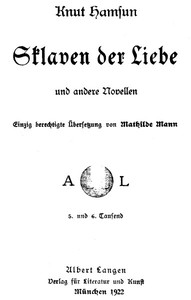 Book cover of "Sklaven der Liebe, und andere Novellen"