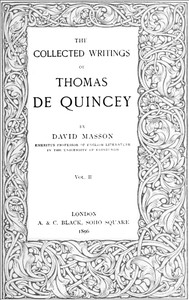 Book cover of "The Collected Writing of Thomas De Quincey, Vol. II"