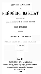 Book cover of "Œuvres Complètes de Frédéric Bastiat, tome 3 - mises en ordre, revues et annotées d'après les manuscrits de l'auteur"