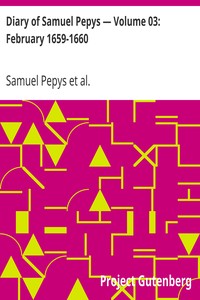 Book cover of "Diary of Samuel Pepys — Volume 03: February 1659-1660"