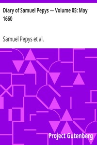 Book cover of "Diary of Samuel Pepys — Volume 05: May 1660"