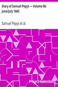 Book cover of "Diary of Samuel Pepys — Volume 06: June/July 1660"