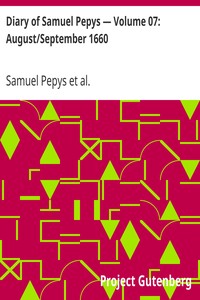 Book cover of "Diary of Samuel Pepys — Volume 07: August/September 1660"