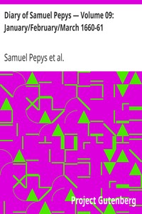 Book cover of "Diary of Samuel Pepys — Volume 09: January/February/March 1660-61"