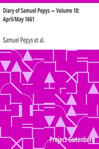 Book cover of "Diary of Samuel Pepys — Volume 10: April/May 1661"