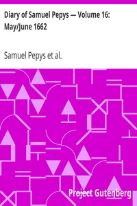 Book cover of "Diary of Samuel Pepys — Volume 16: May/June 1662"