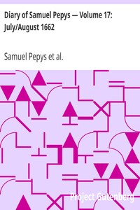 Book cover of "Diary of Samuel Pepys — Volume 17: July/August 1662"