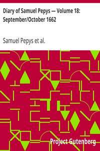 Book cover of "Diary of Samuel Pepys — Volume 18: September/October 1662"