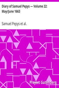 Book cover of "Diary of Samuel Pepys — Volume 22: May/June 1663"