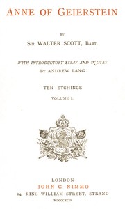 Book cover of "Anne of Geierstein; Or, The Maiden of the Mist. Volume 1 (of 2)"