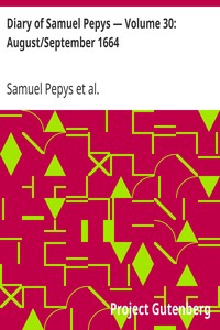 Book cover of "Diary of Samuel Pepys — Volume 30: August/September 1664"