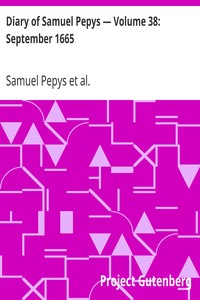 Book cover of "Diary of Samuel Pepys — Volume 38: September 1665"