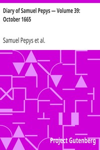Book cover of "Diary of Samuel Pepys — Volume 39: October 1665"