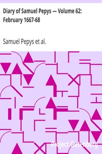 Book cover of "Diary of Samuel Pepys — Volume 62: February 1667-68"