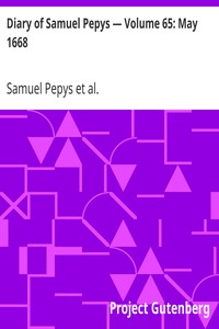 Book cover of "Diary of Samuel Pepys — Volume 65: May 1668"