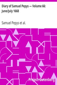 Book cover of "Diary of Samuel Pepys — Volume 66: June/July 1668"
