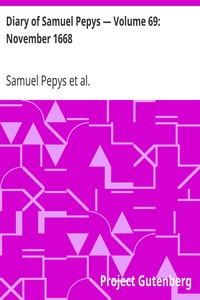 Book cover of "Diary of Samuel Pepys — Volume 69: November 1668"