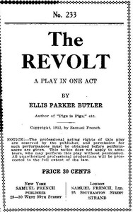 Book cover of "The Revolt: A Play In One Act"