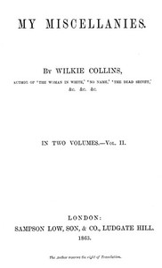 Book cover of "My Miscellanies, Vol. 2 (of 2)"