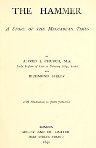 Book cover of "The Hammer: A Story of the Maccabean Times"