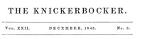 Book cover of "The Knickerbocker, Vol. 22, No. 6, December 1843"