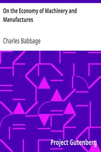 Book cover of "On the Economy of Machinery and Manufactures"