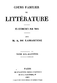 Book cover of "Cours familier de Littérature - Volume 18"