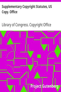 Book cover of "Supplementary Copyright Statutes, US Copy. Office"