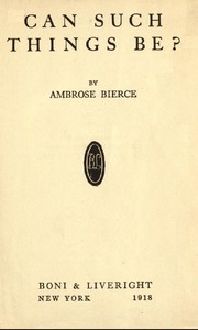 Book cover of "Can Such Things Be?"