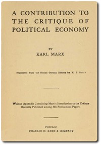 Book cover of "A Contribution to the Critique of Political Economy"