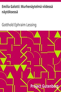 Book cover of "Emilia Galotti: Murhenäytelmä viidessä näytöksessä"