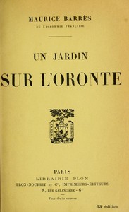 Book cover of "Un jardin sur l'Oronte"