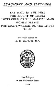 Book cover of "Beaumont and Fletcher's Works, Vol. 07 of 10"