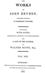 Book cover of "Dryden's Works Vol. 13"