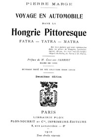 Book cover of "Voyage en automobile dans la Hongrie pittoresque - Fatra - Tatra - Matra"